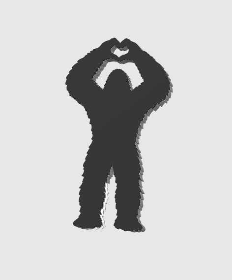 Bigfoot Heart Hands Can Opener Keychain 3D Print File, STL & 3MF Digital Download