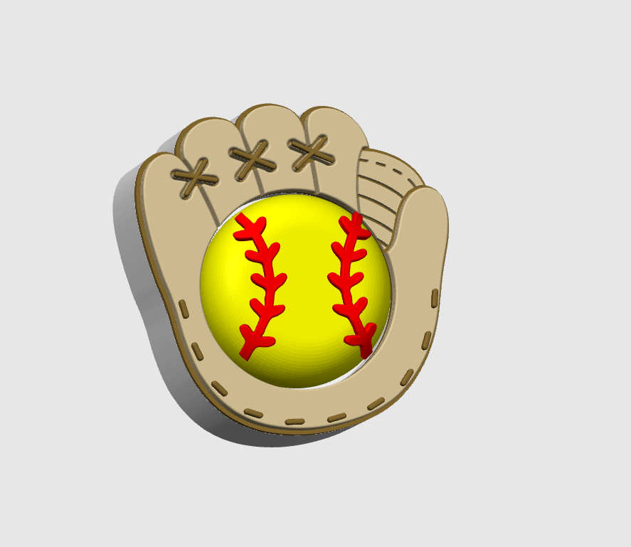 Baseball Softball Glove Fidget Clicker STL & 3MF 3D Print File (Digital Download)