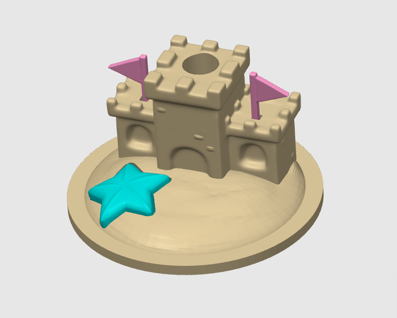 Sandcastle Lid Topper: 3D Print STL & 3MF File Cup Toppers (Digital Download)