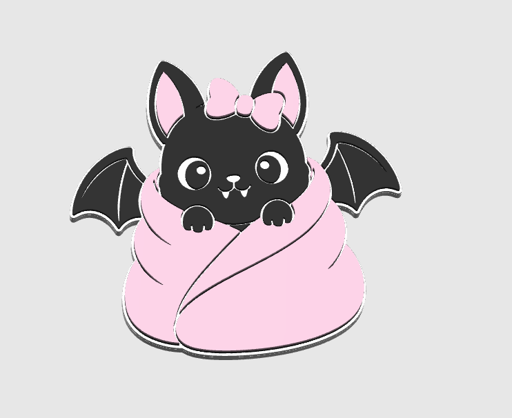 Cozy Bat Flat Back Topper 3D Print File (STL & 3MF Digital Download)