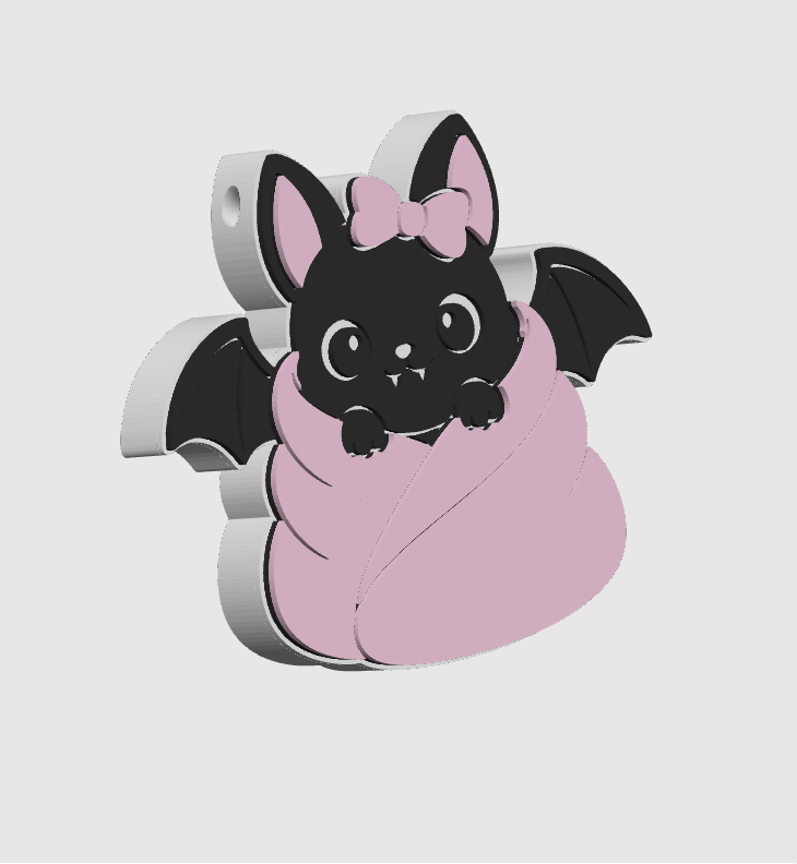 Cozy Bat Can Opener Keychain 3D Print File (STL + 3MF Digital Download)