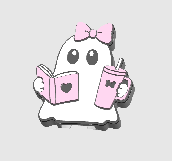 Bookish Ghost Can Opener Keychain 3D Print File (STL + 3MF Digital Download)