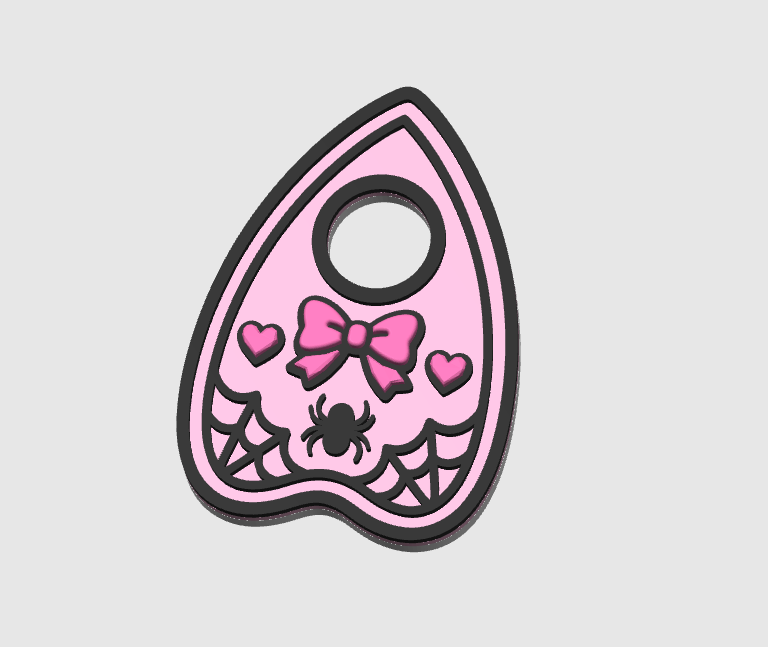 Pretty Planchette Flat Back Embellishment Topper 3D Print File (STL & 3MF Digital Download)