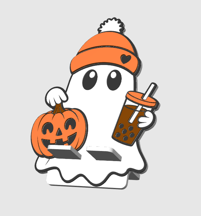 Fall Ghost Phone Holder 3D Print File: Desk Decor (STL/3MF Digital Download)