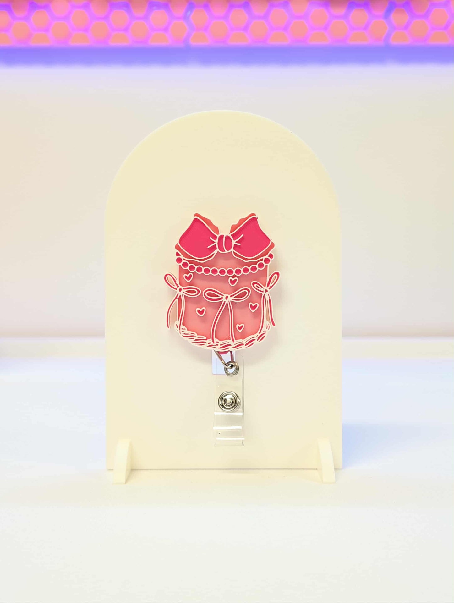 Bow Cake Badge Reel Topper Flat Back 3D Print File (STL & 3MF Digital Download)