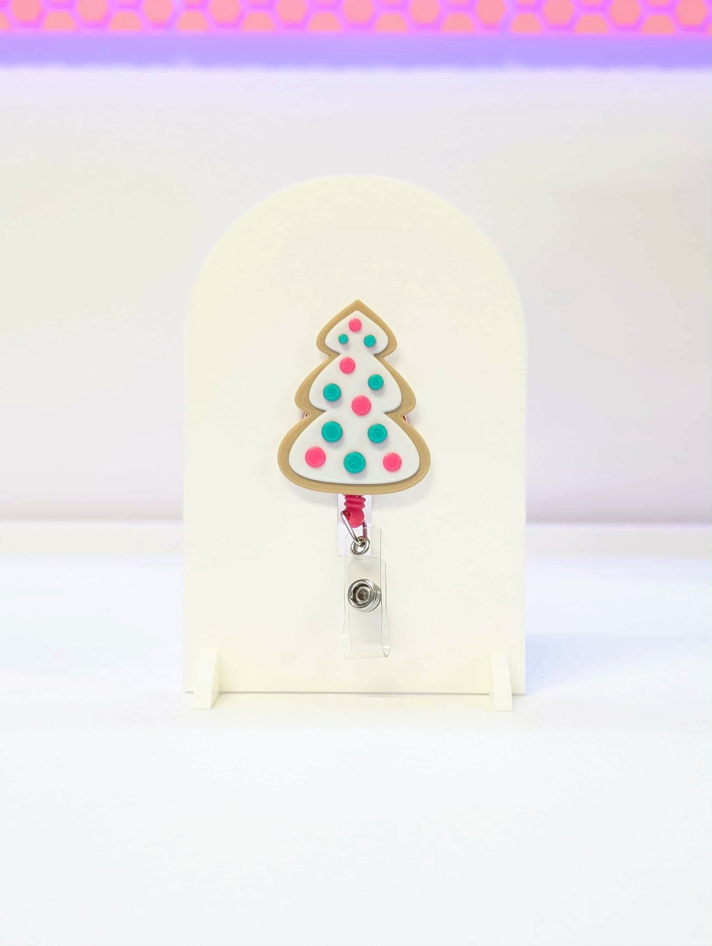 Christmas Cookie Tree Badge Reel Topper Flat Back 3D Print File (STL & 3MF Digital Download)