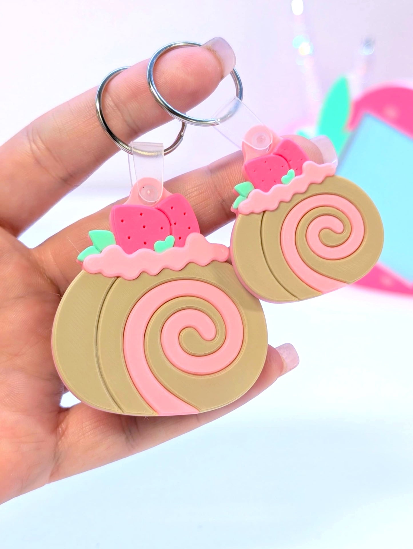 Digital Download - Strawberry Cinnamon Roll NFC Keychain