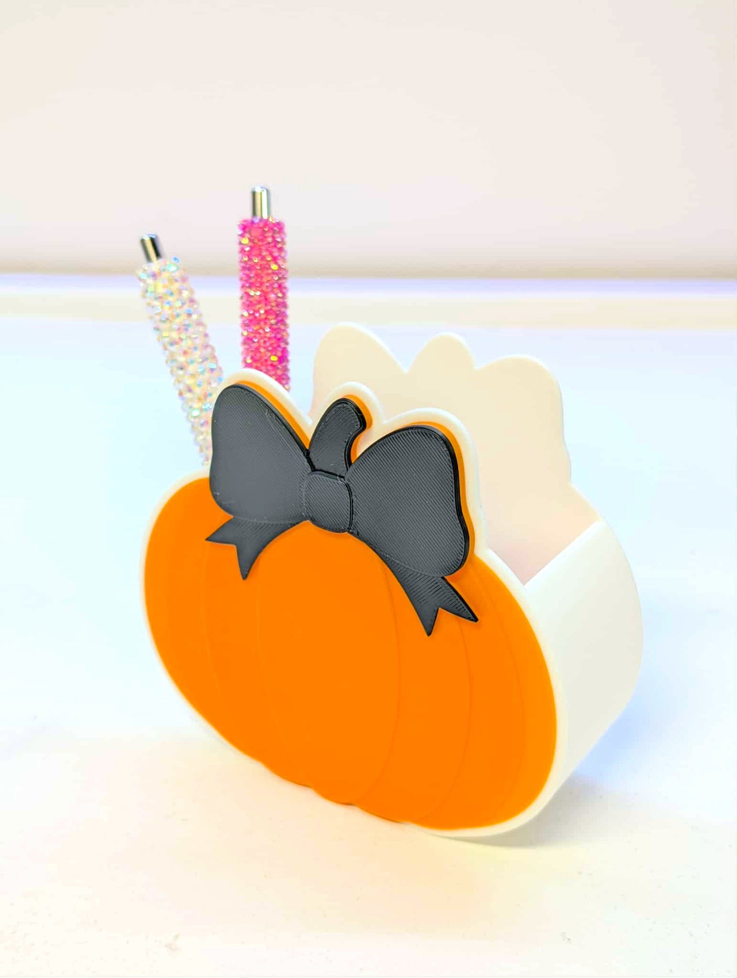 Digital Download - Bow Pumpkin Pen Holder STL & 3MF File