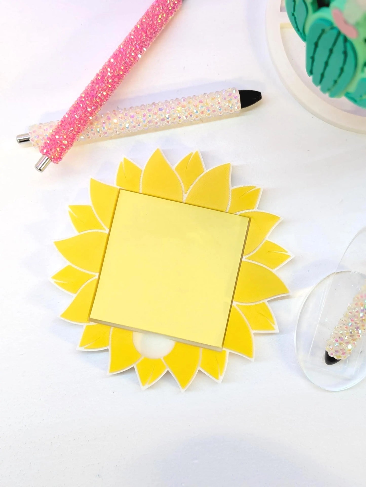 Sunflower Sticky Note Holder - STL & 3MF - Digital Download