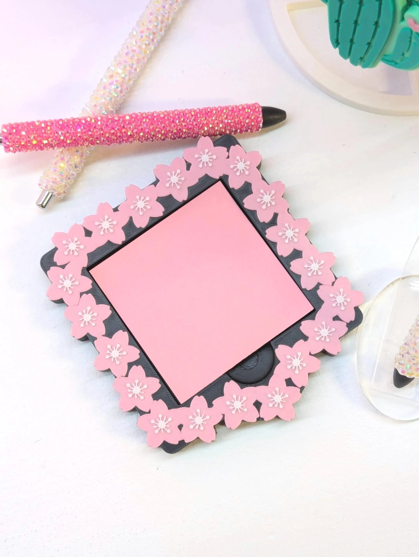 Cherry Blossom Sticky Note Holder - STL & 3MF - Digital Download