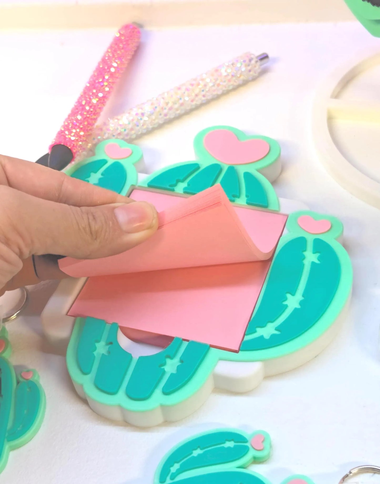 Heart Cactus Sticky Note Holder - STL & 3MF - Digital Download