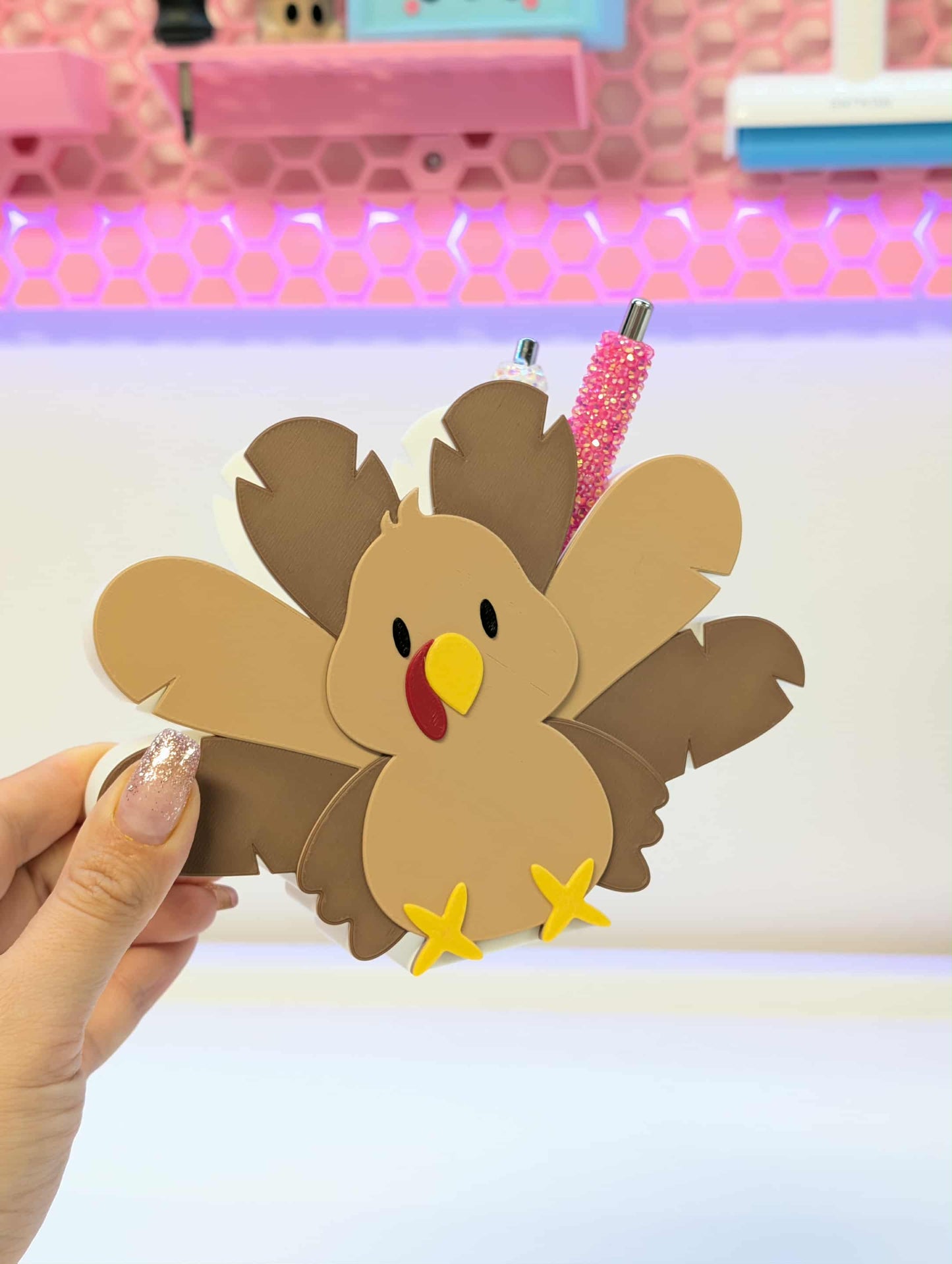 Turkey Pen Holder: 3D Print STL & 3MF File (Digital Download)