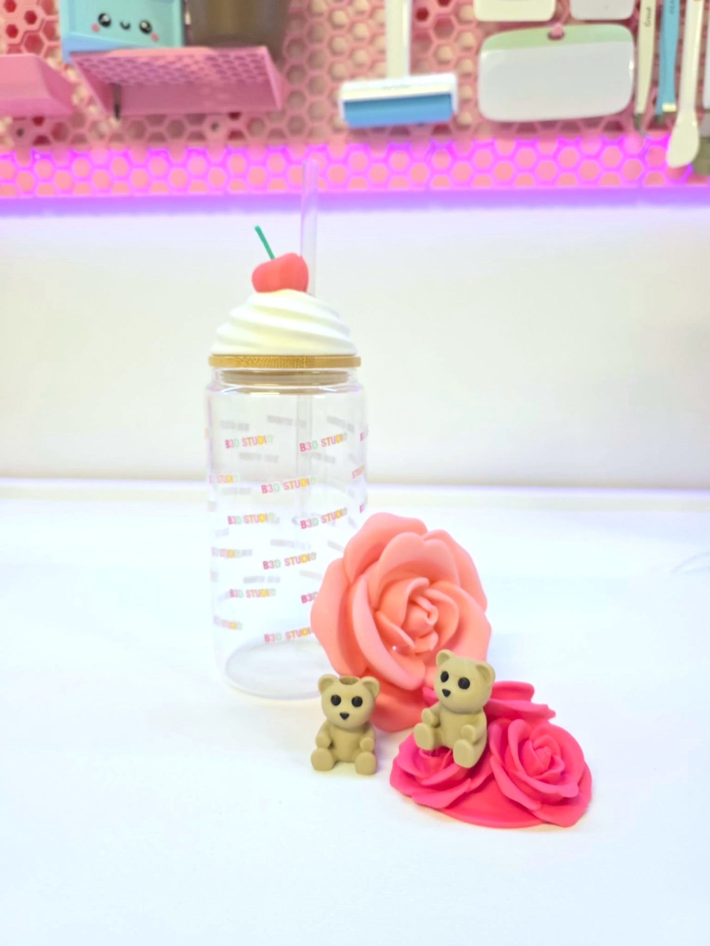 Whipped Cherry Lid Topper 3D Print File: Drink Topper STL & 3MF (Digital Download)