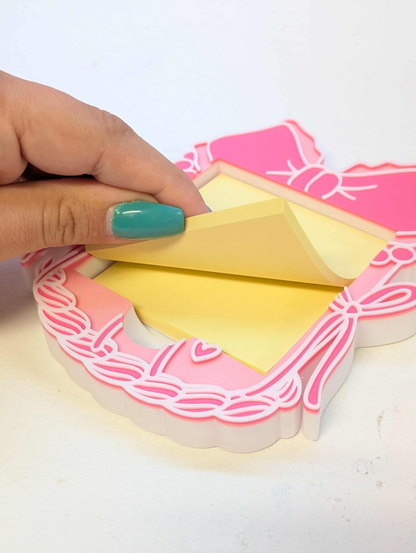 Bow Cake Sticky Note Holder - STL & 3MF - Digital Download