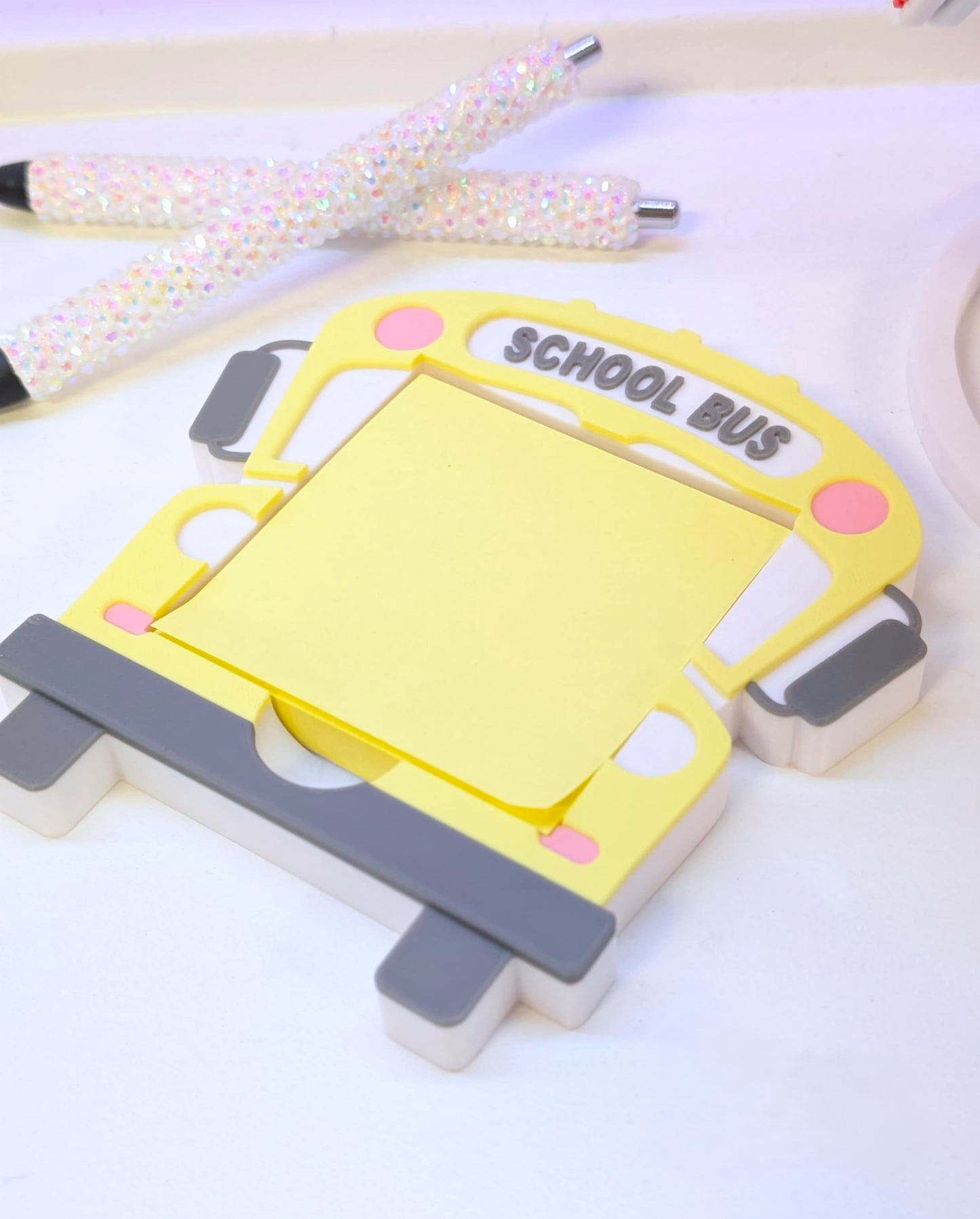 School Bus Sticky Note Holder - STL & 3MF - Digital Download