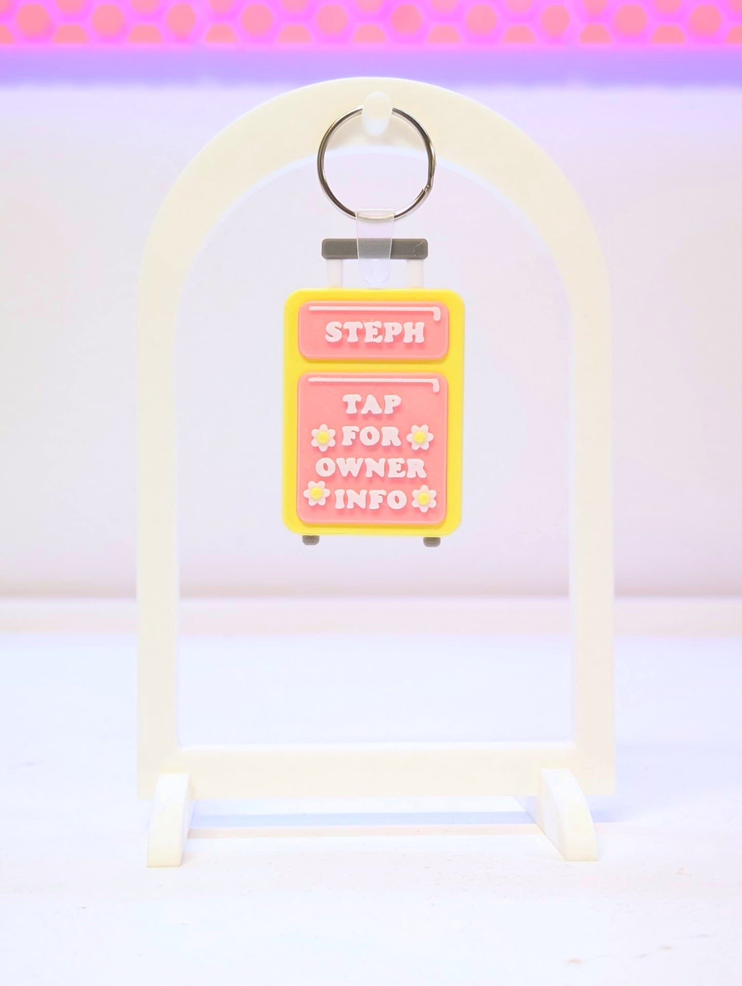 Digital Download - Daisy Luggage NFC Bag Tag - Editable Text Tap To Contact