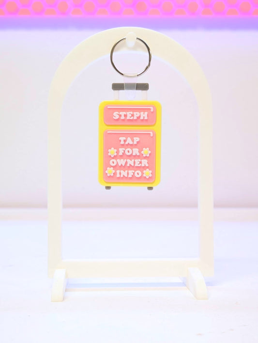 Digital Download - Daisy Luggage NFC Bag Tag - Editable Text Tap To Contact