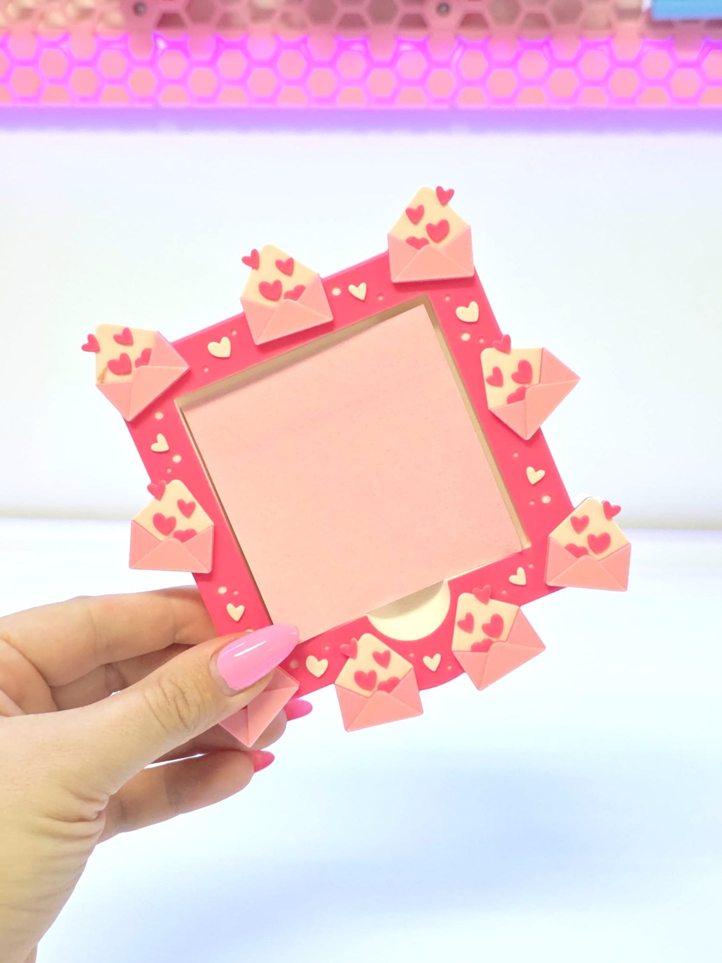 Love Letter Sticky Note Holder: Desk Organizer 3D Print File (STL & 3MF Digital Download)