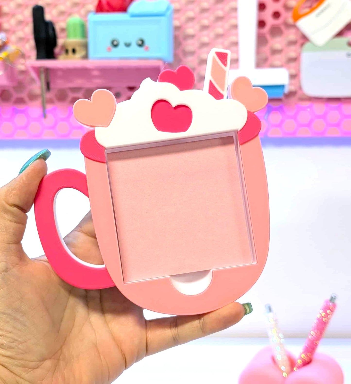 Cute Coffee Sticky Note Holder - STL & 3MF - Digital Download