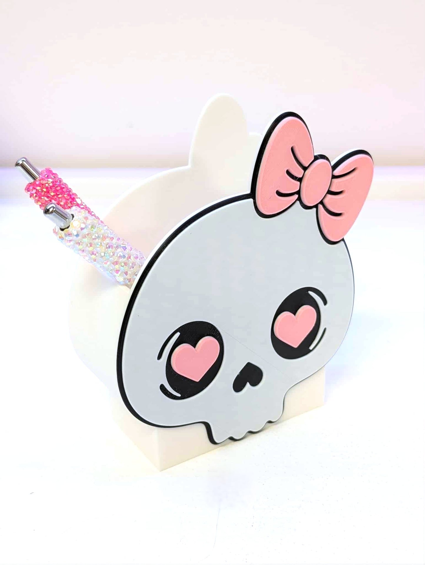 Digital Download - Skull Bow Pen Holder STL & 3MF File