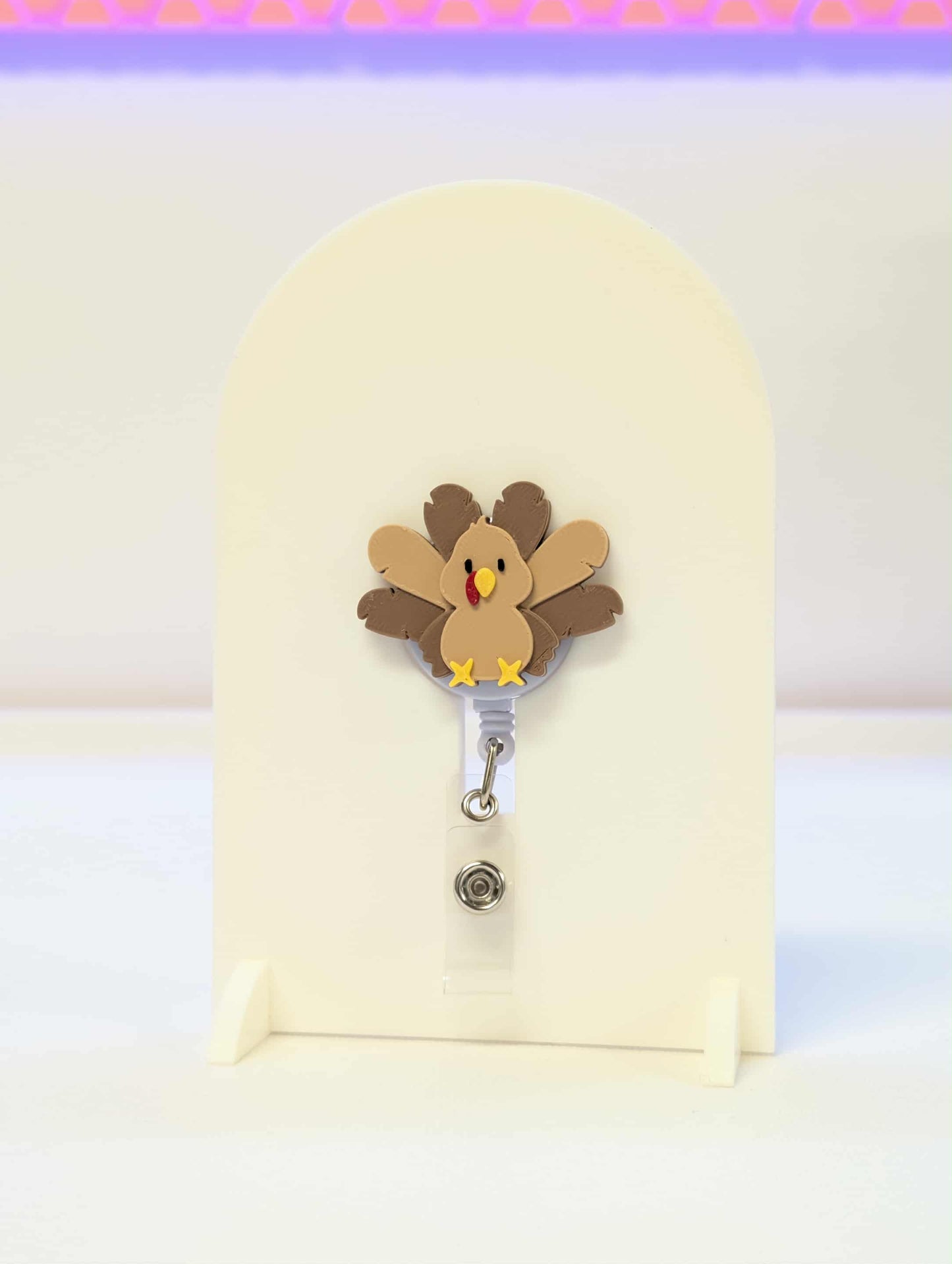 Flat Back Turkey Badge Reel Topper 3D Print File (STL & 3MF Digital Download)