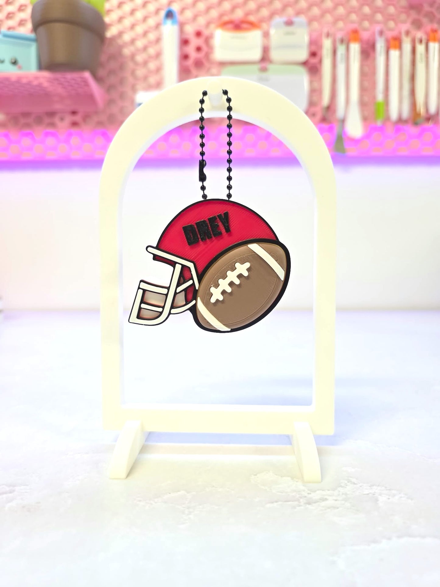Football Helmet Fidget Clicker STL & 3MF Editable Name 3D Print File (Digital Download)
