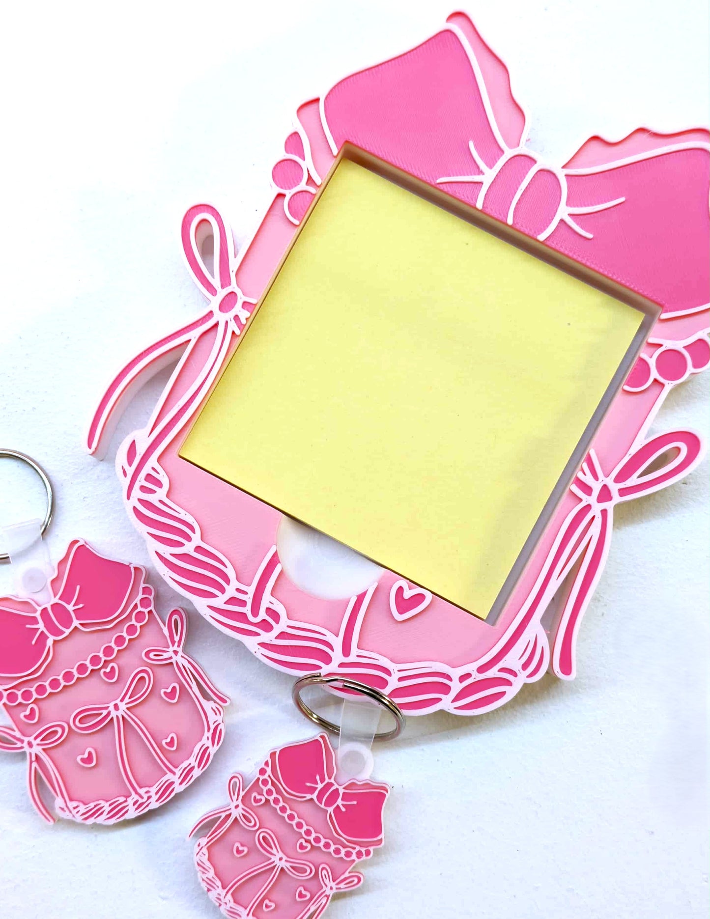 Bow Cake Sticky Note Holder - STL & 3MF - Digital Download