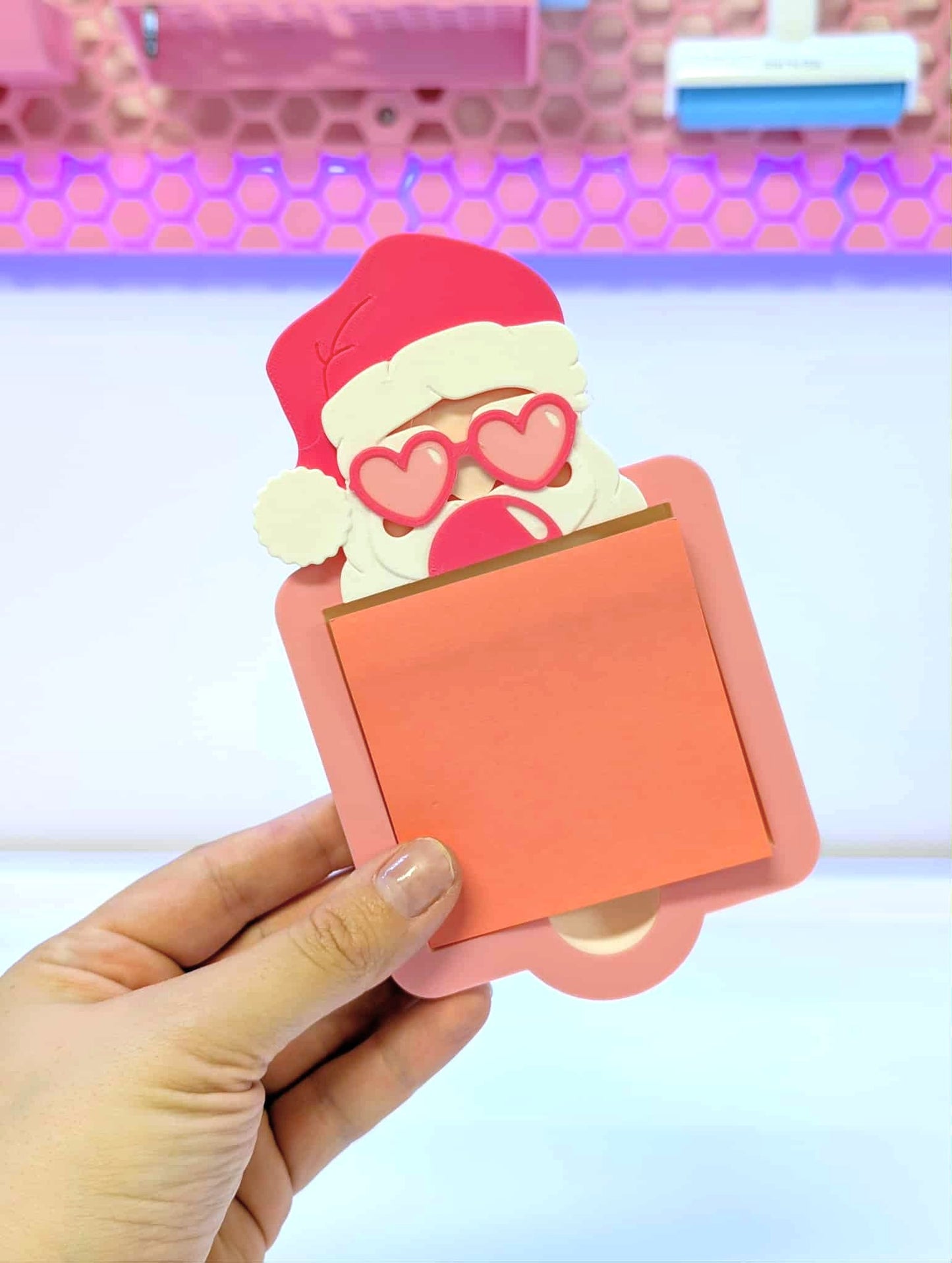 Sassy Santa Sticky Note Holder STL + 3MF File: 3D Printable (Digital Download)