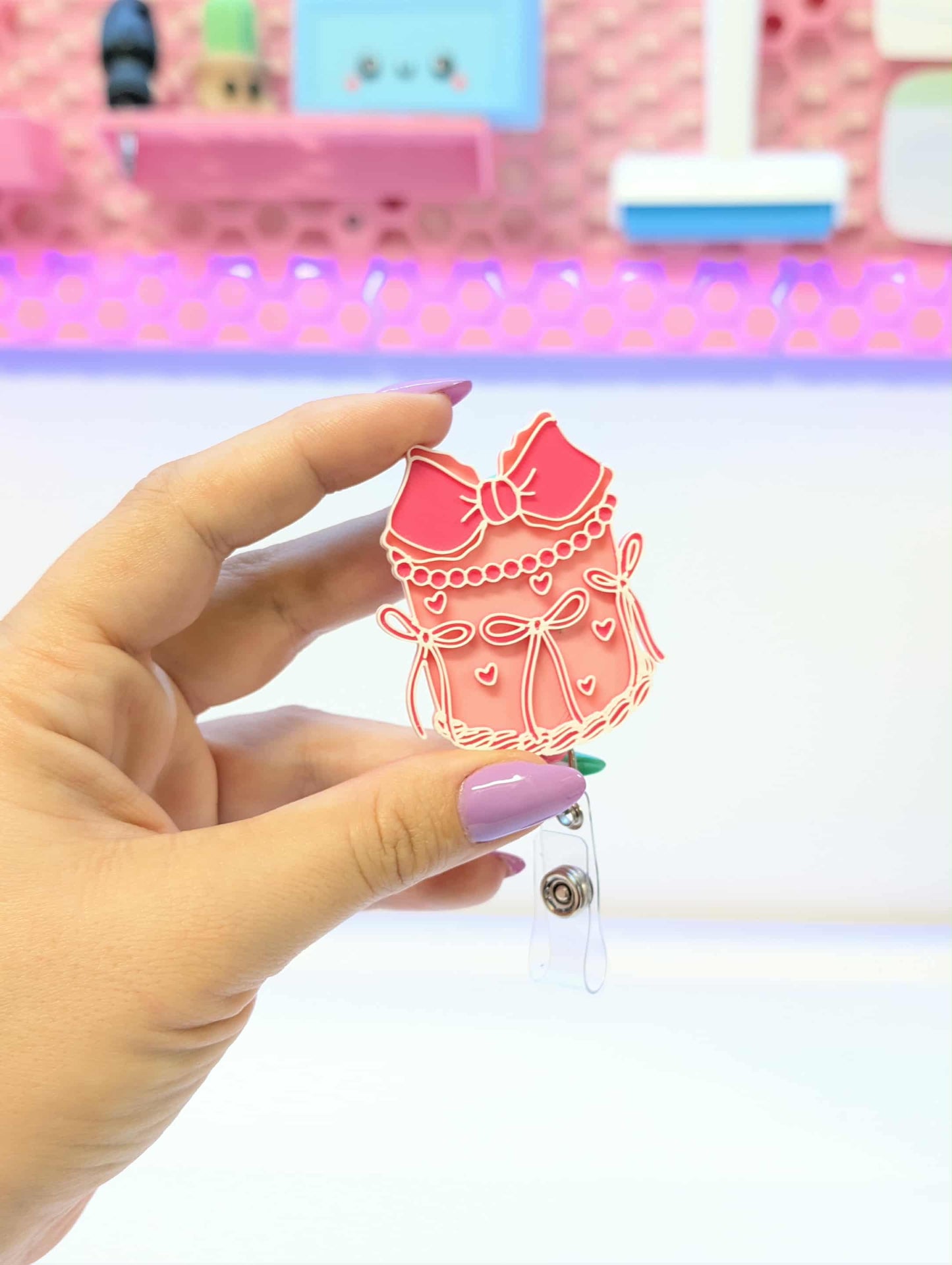 Bow Cake Badge Reel Topper Flat Back 3D Print File (STL & 3MF Digital Download)