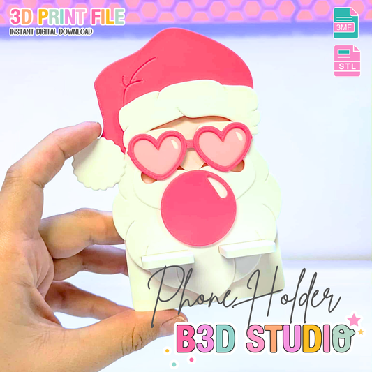Sassy Santa Phone Holder 3D Print File: Fun Desk Decor (STL/3MF Digital Download)