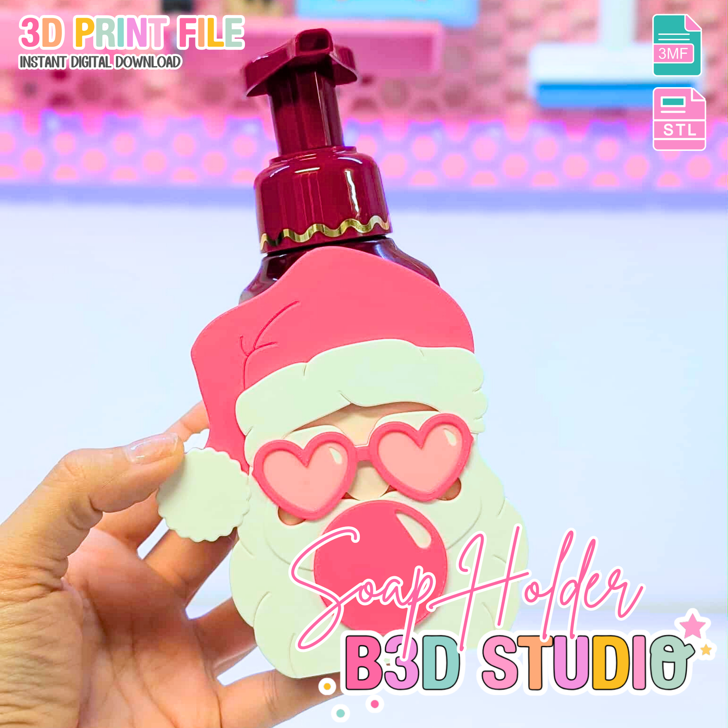 Sassy Santa Soap Holder: 3D Print STL & 3MF File (Digital Download)