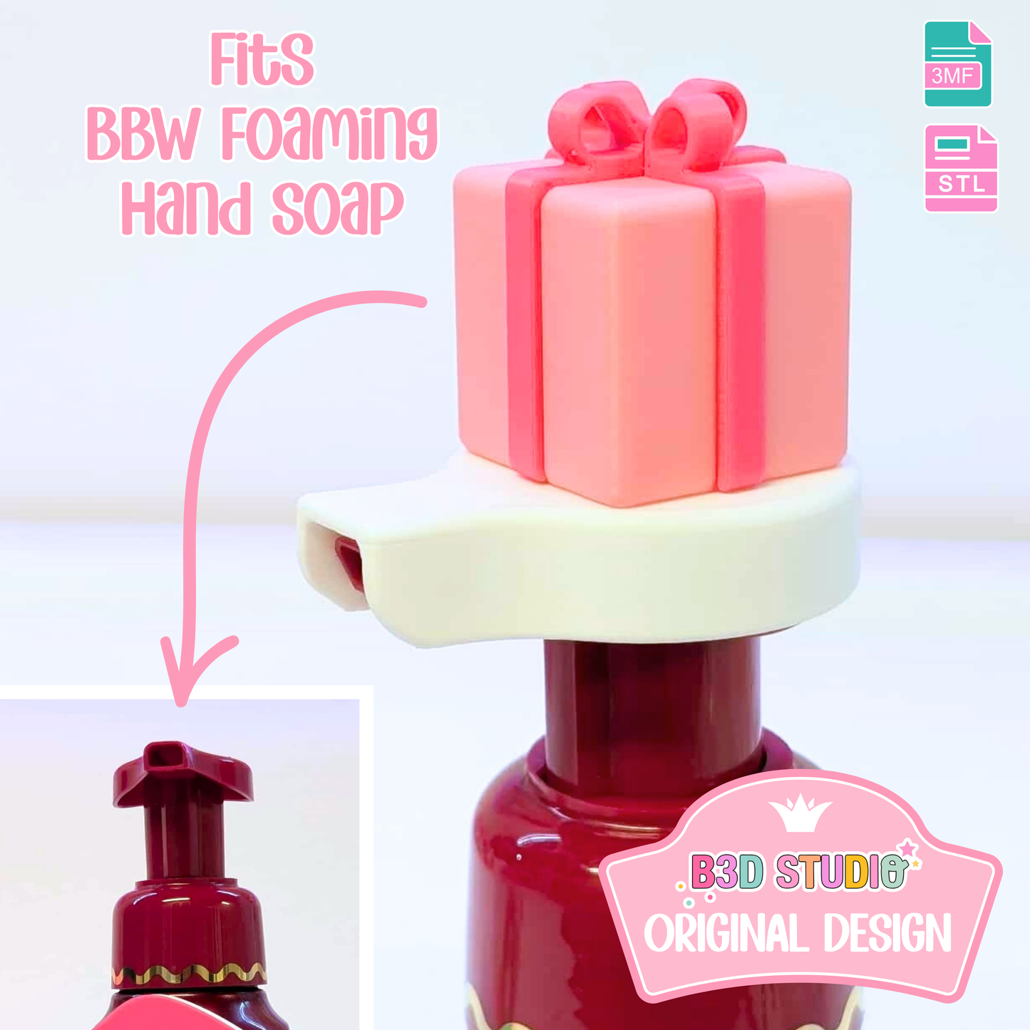 Present Soap Topper: 3D Print STL & 3MF File Gift (Digital Download)