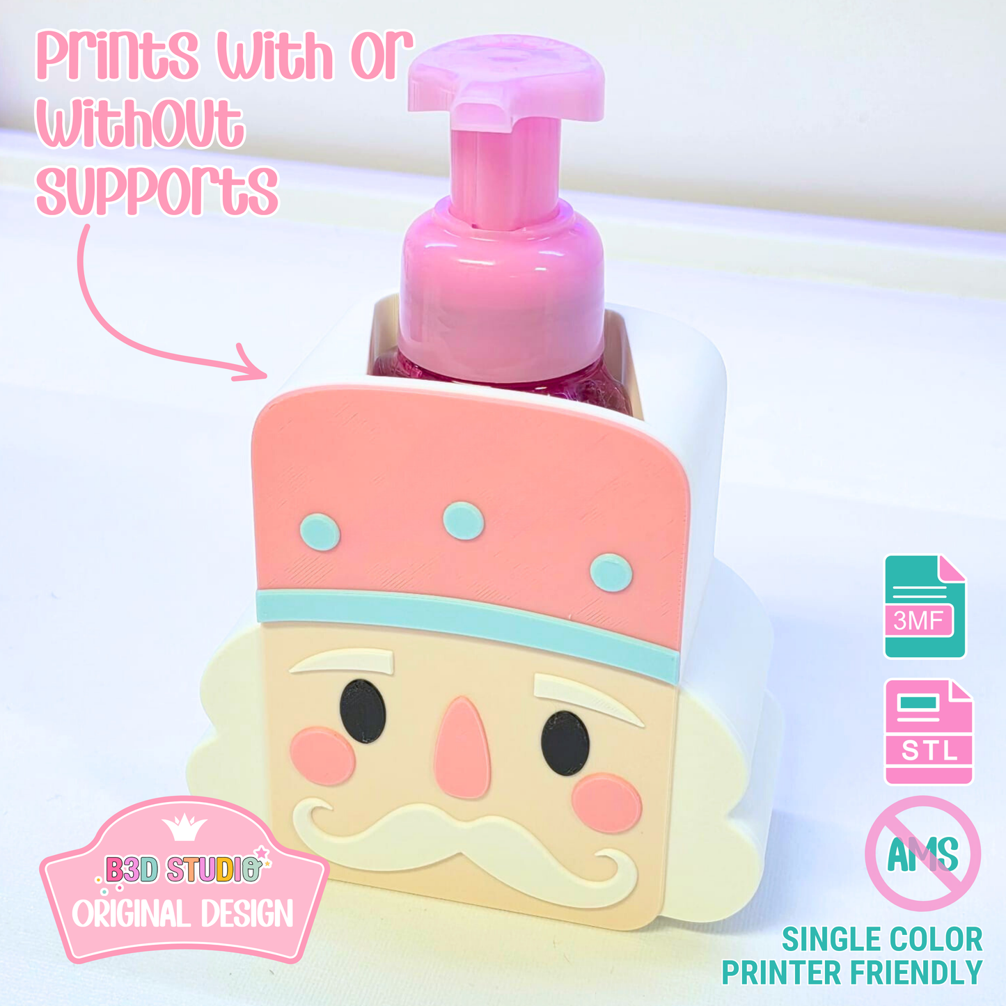 Nutcracker Soap Holder: 3D Print STL & 3MF File (Digital Download)