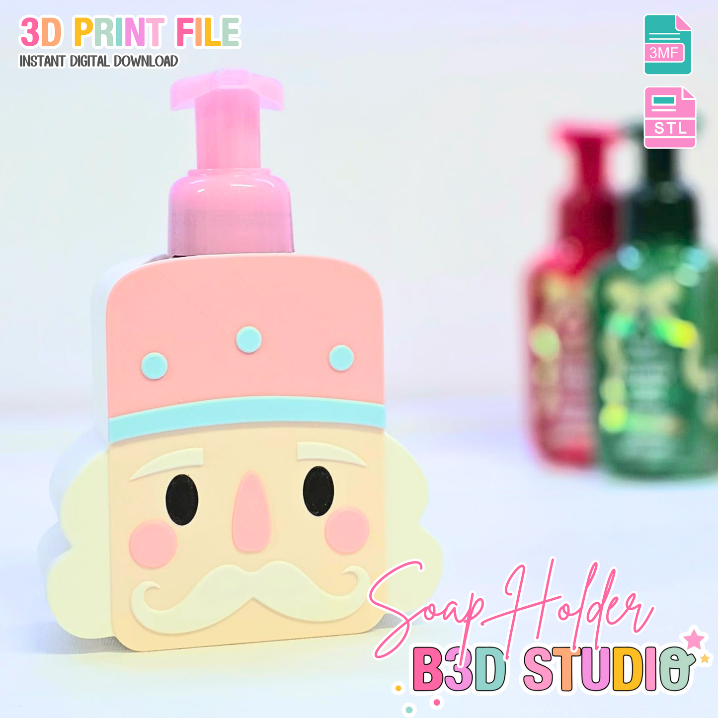 Nutcracker Soap Holder: 3D Print STL & 3MF File (Digital Download)