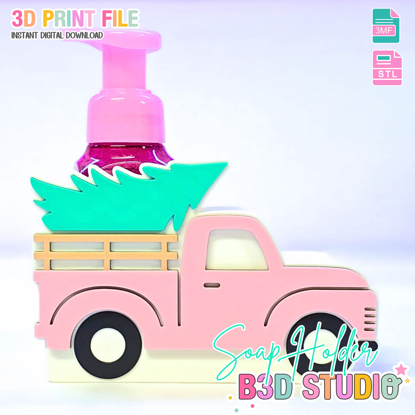 Farm Truck Soap Holder: 3D Print STL & 3MF File (Digital Download)