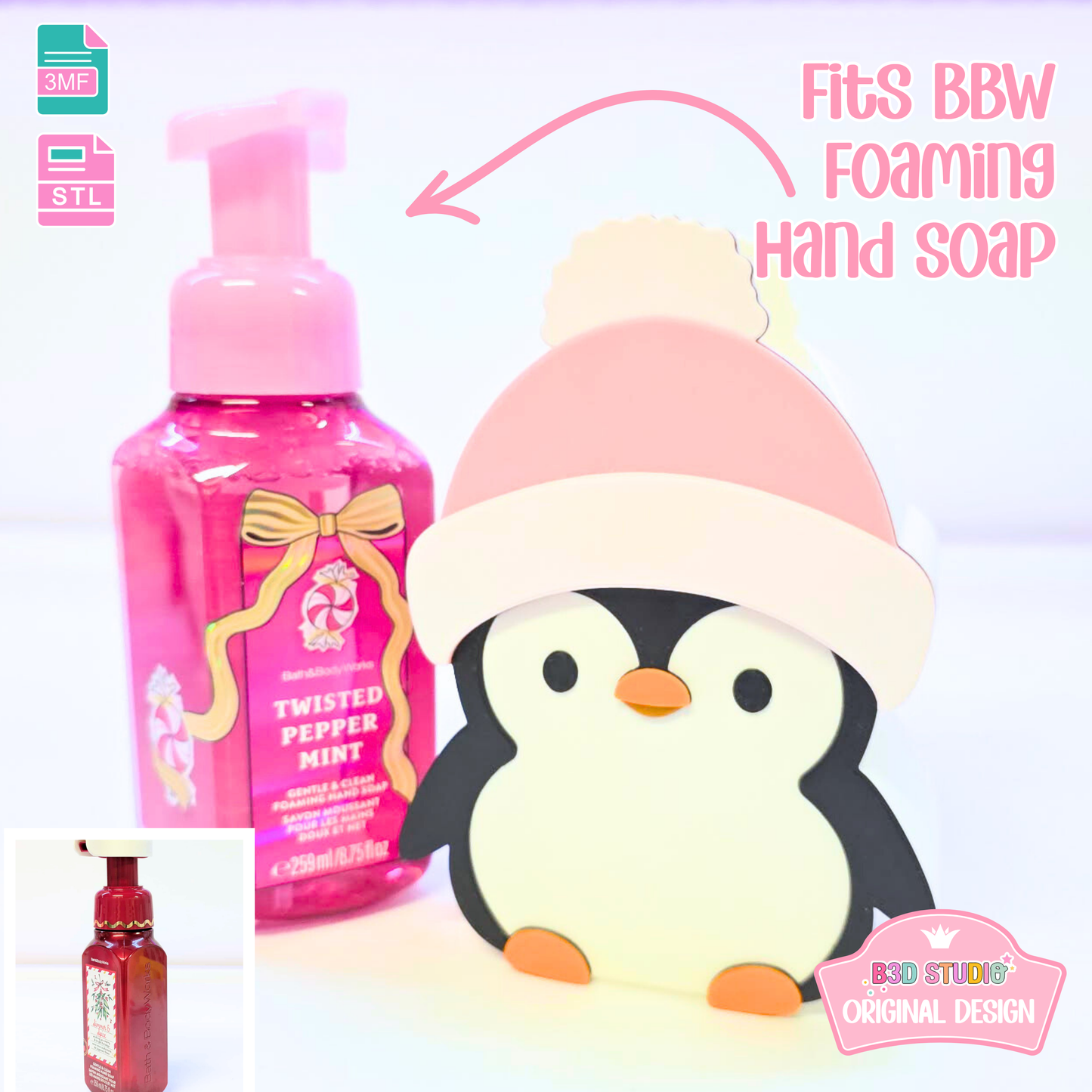 Cute Penguin Soap Holder: 3D Print STL & 3MF File (Digital Download)