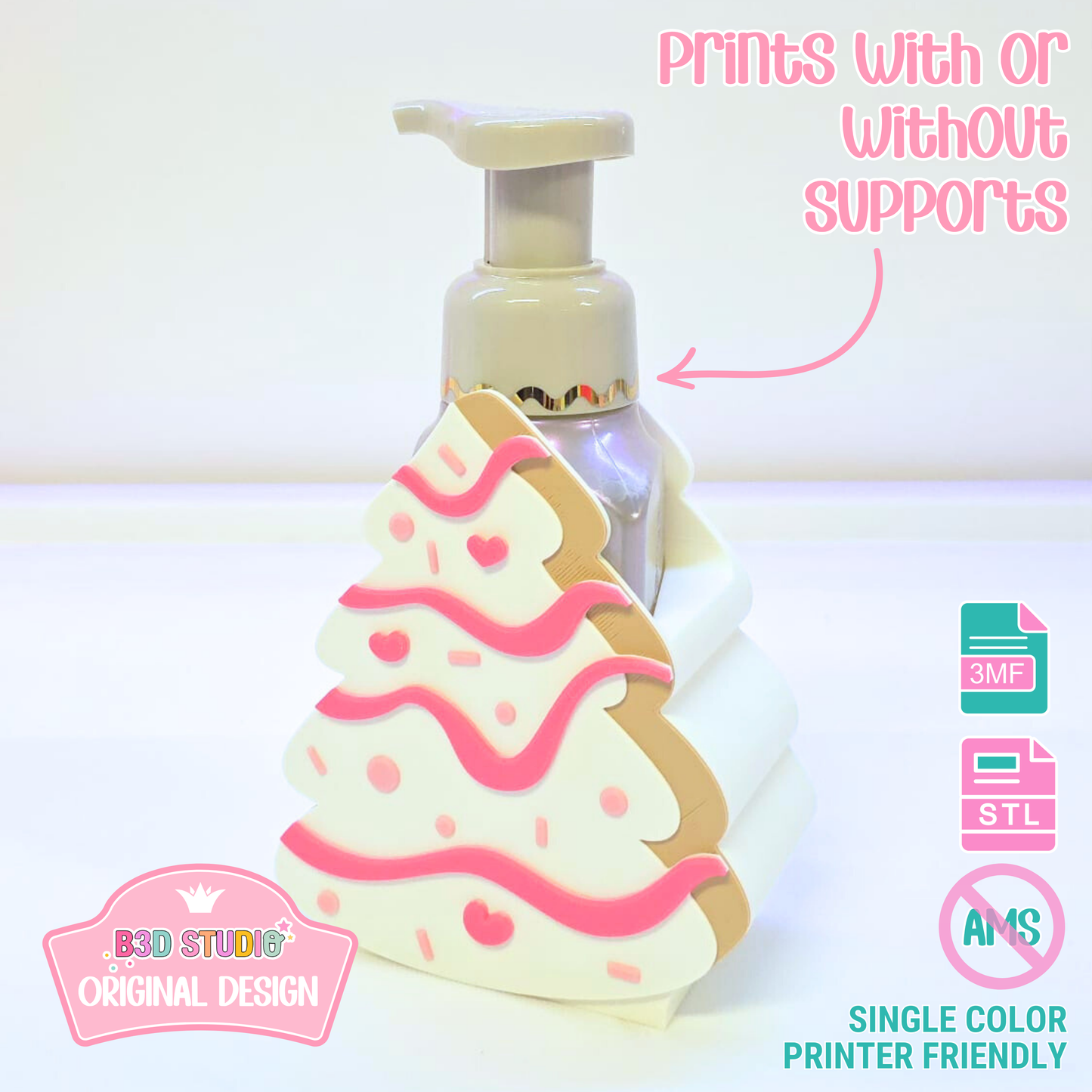 Christmas Tree Cake Soap Holder: 3D Print STL & 3MF File (Digital Download)