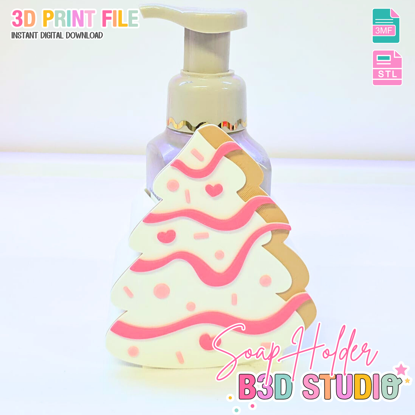 Christmas Tree Cake Soap Holder: 3D Print STL & 3MF File (Digital Download)