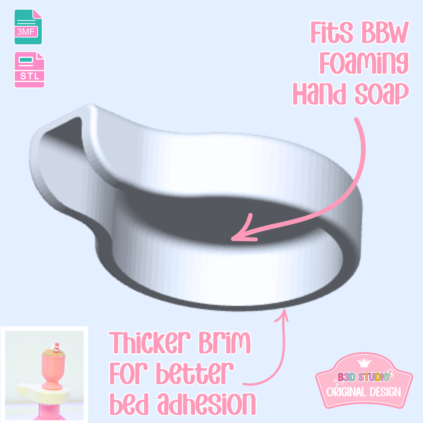 Mug Soap Topper: 3D Print STL & 3MF File Gift (Digital Download)