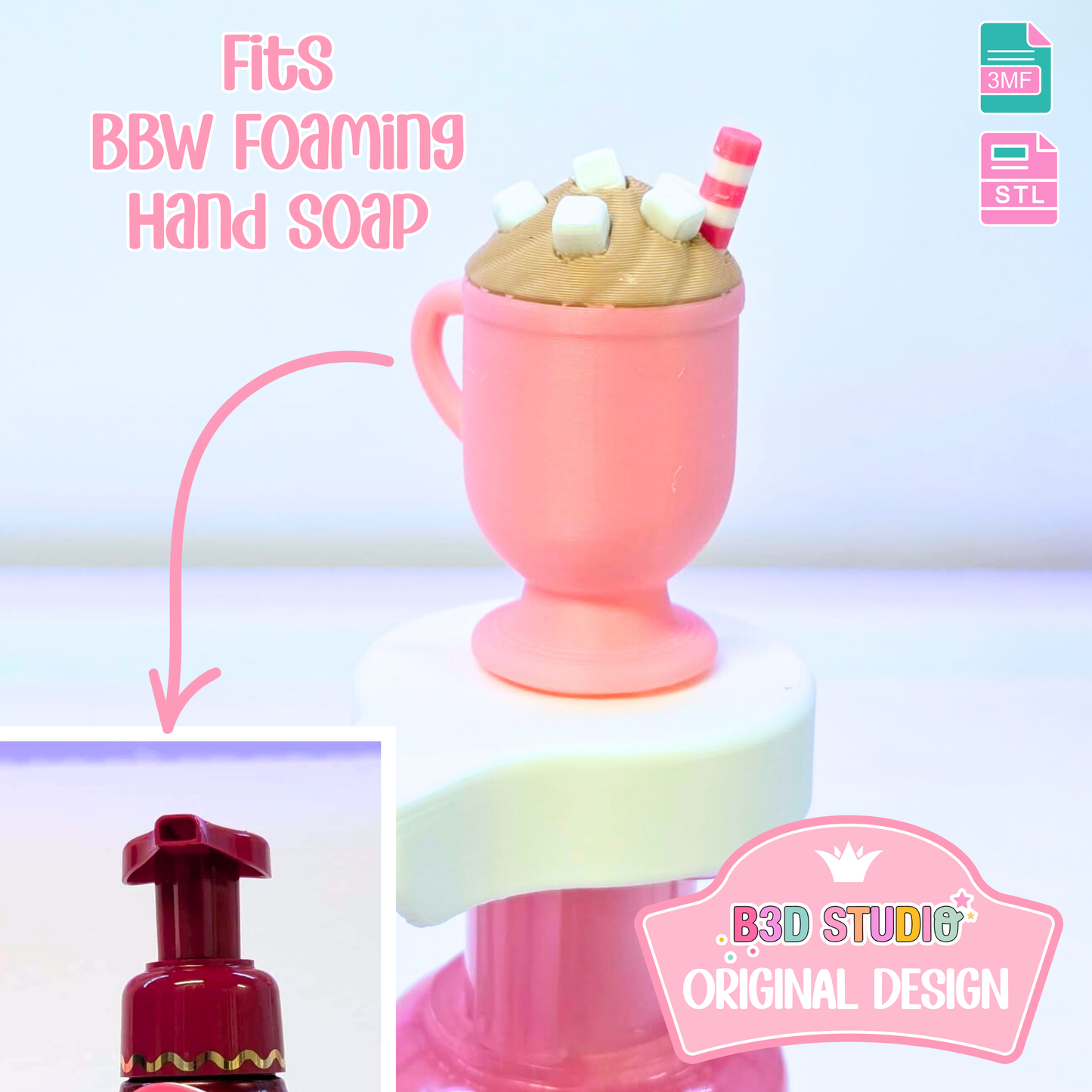 Mug Soap Topper: 3D Print STL & 3MF File Gift (Digital Download)