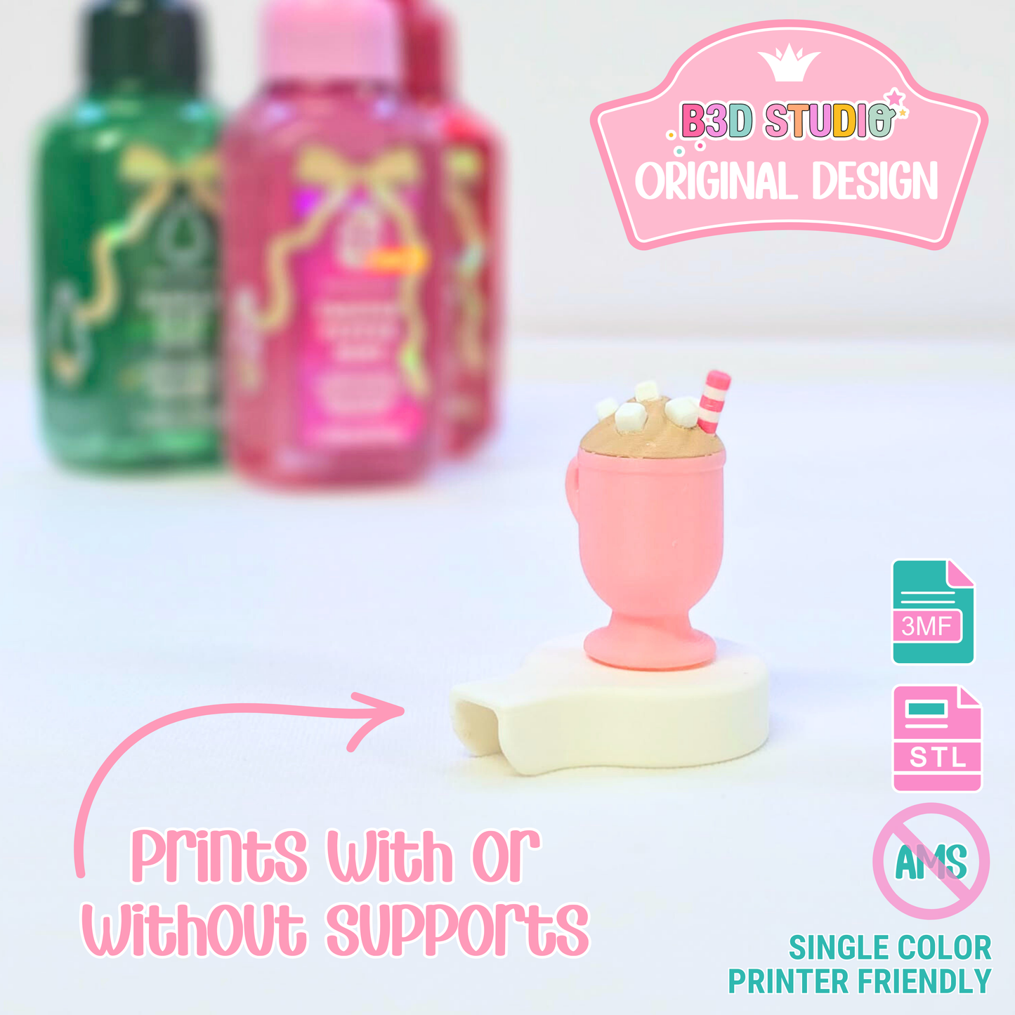 Mug Soap Topper: 3D Print STL & 3MF File Gift (Digital Download)