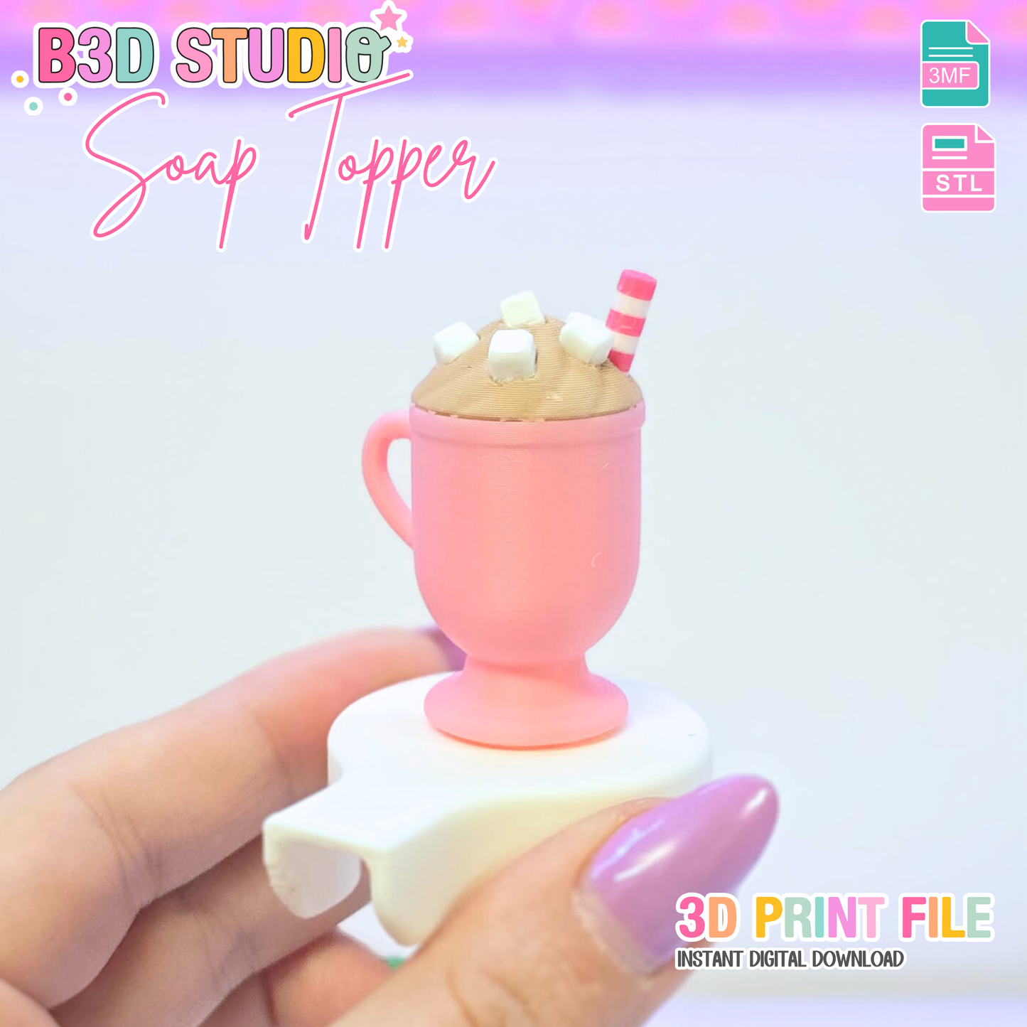 Mug Soap Topper: 3D Print STL & 3MF File Gift (Digital Download)