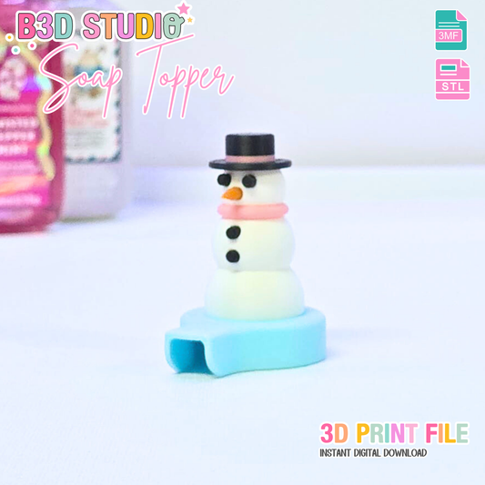 Snowman Soap Topper: 3D Print STL & 3MF File Gift (Digital Download)