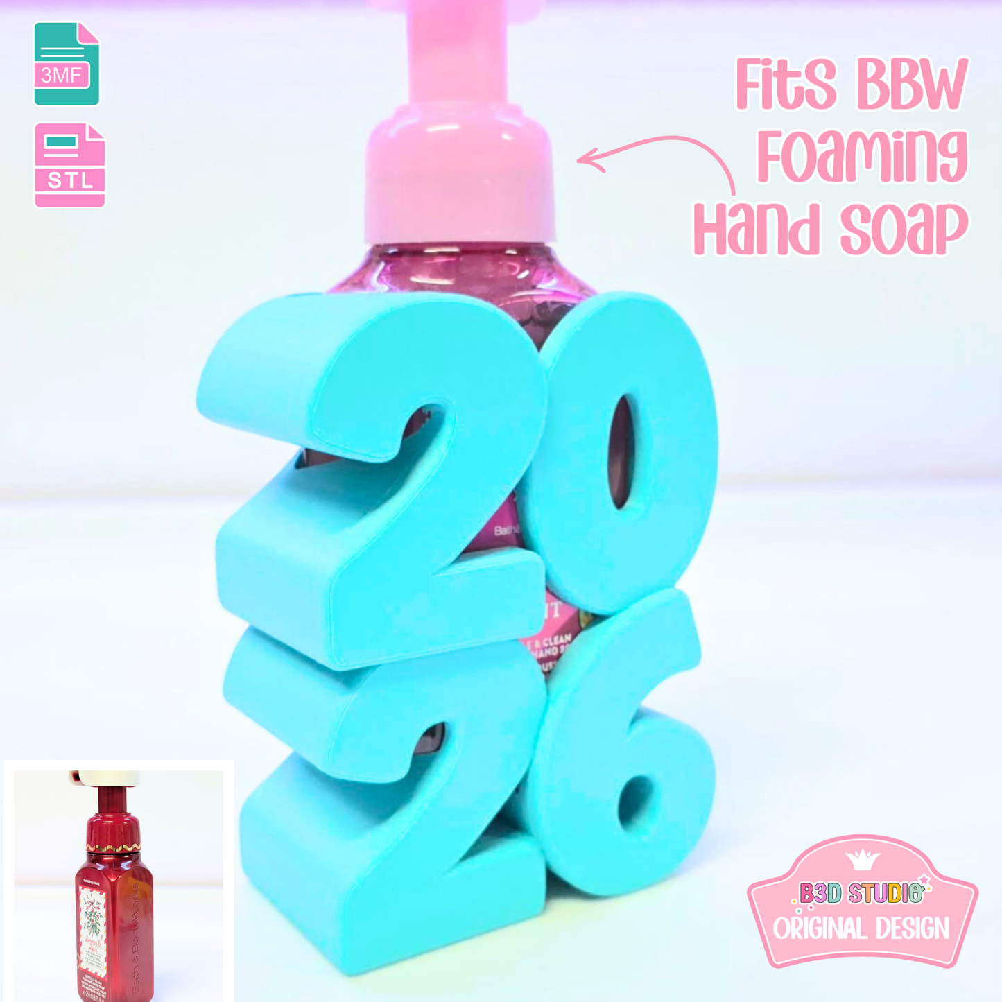 New Year 2026 Soap Holder: 3D Print STL & 3MF File (Digital Download)