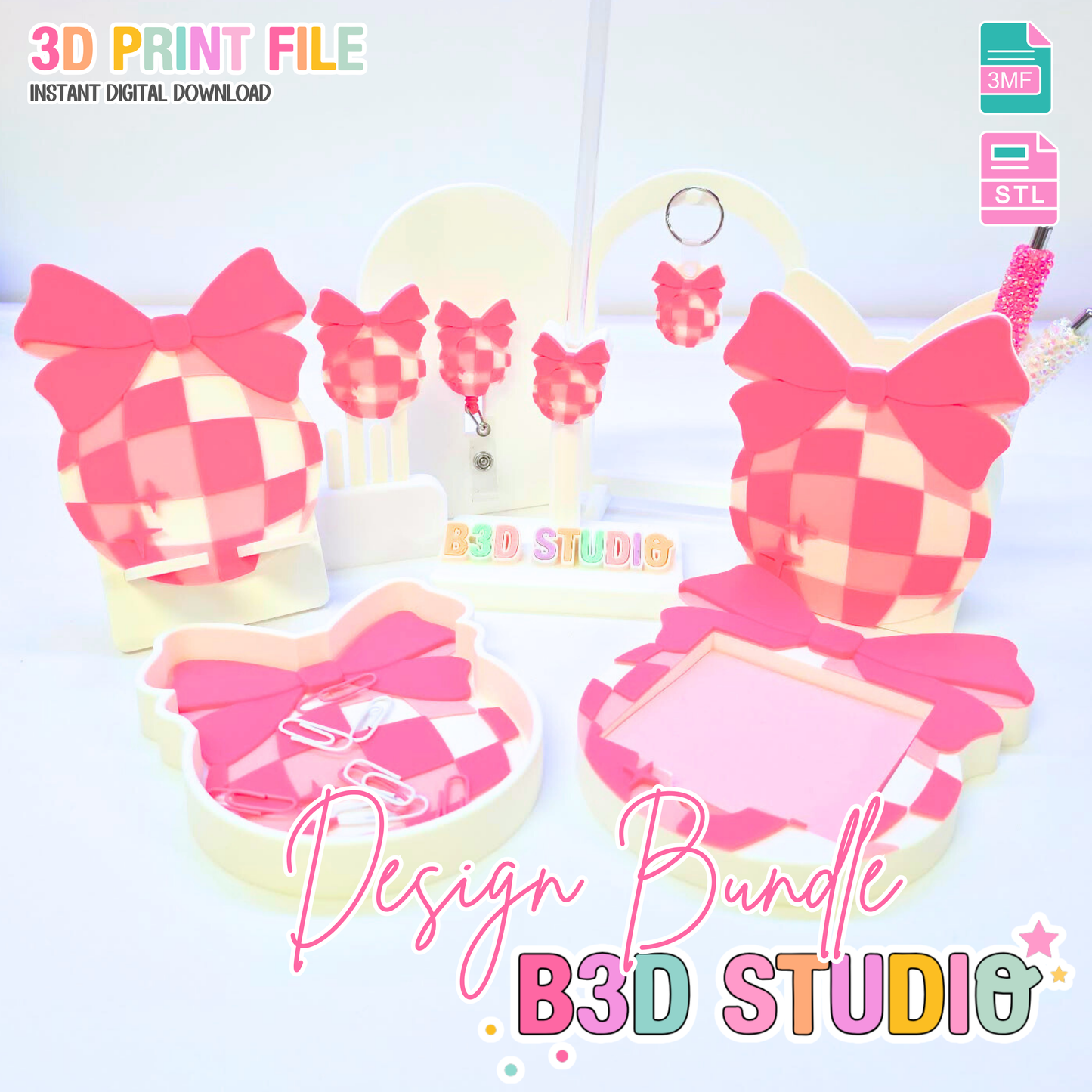 Disco Bow 3D Print File Bundle (STL & 3MF Digital Download)