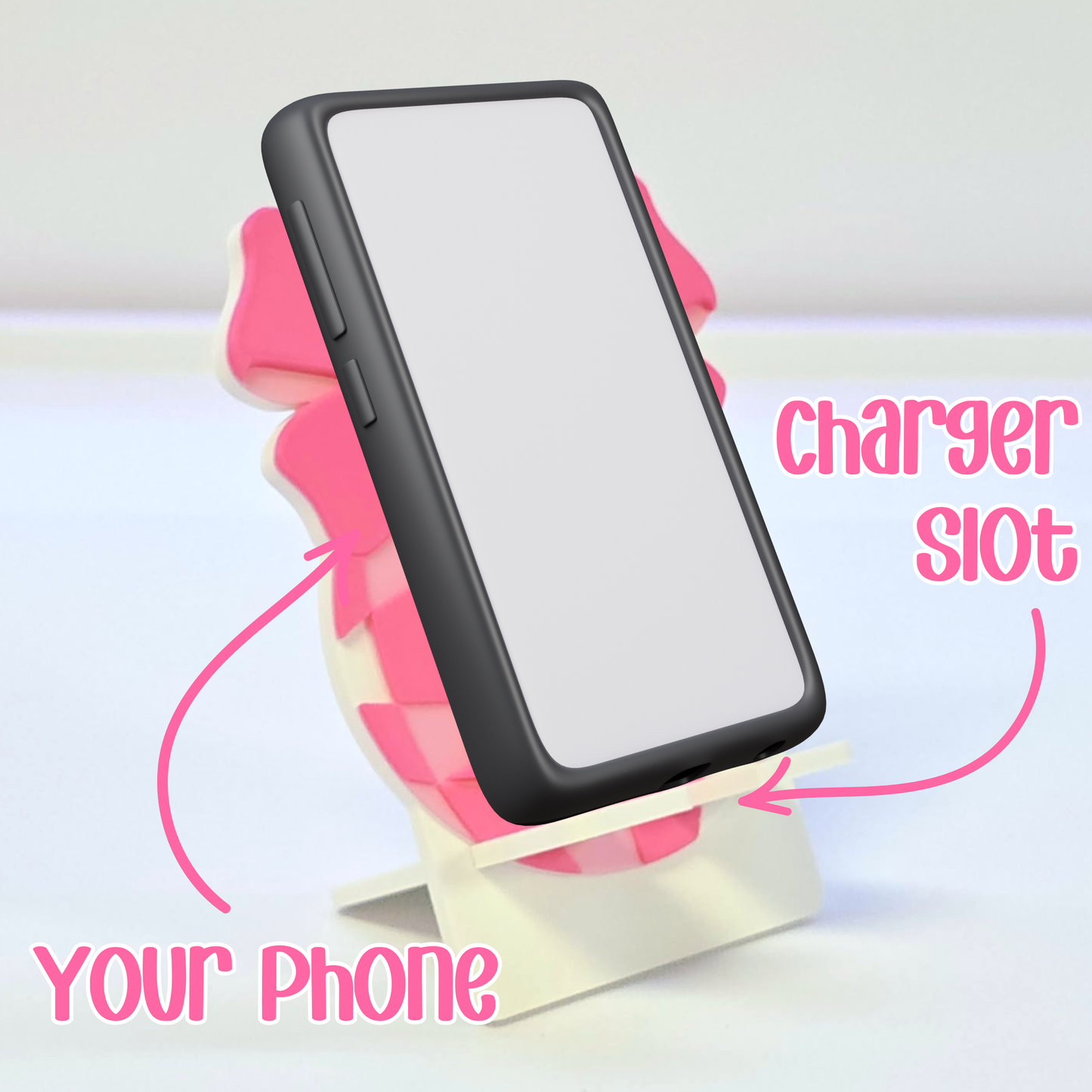 Disco Bow Phone Holder 3D Print File: Fun Desk Decor (STL/3MF Digital Download)