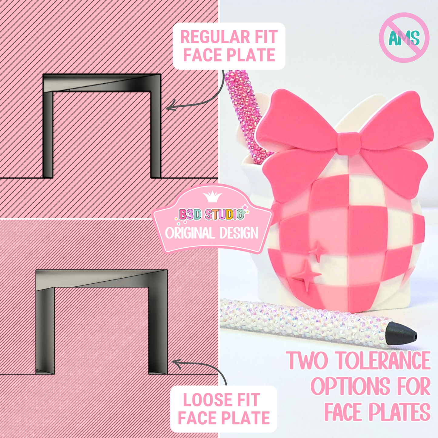 Disco Bow Pen Holder: 3D Print STL & 3MF File (Digital Download)