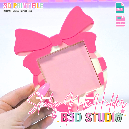 Disco Bow Sticky Note Holder: 3D Print File (STL/3MF Digital Download)