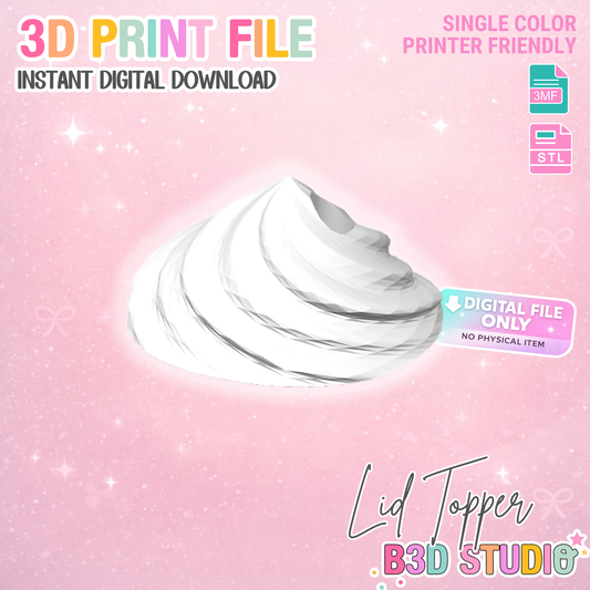 Whipped Topping Lid Topper V3 – Cup Topper 3D Print File (STL & 3MF Digital Download)