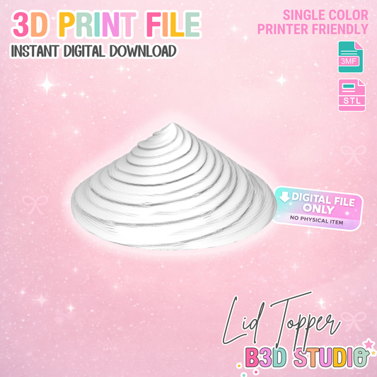 Whipped Topping Lid Topper – Cup Topper 3D Print File (STL & 3MF Digital Download)